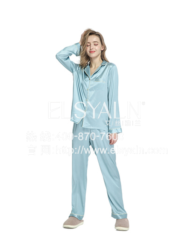 艾丝雅兰 A-Y501 501-1 蔚蓝梦境丝绸睡衣单人装