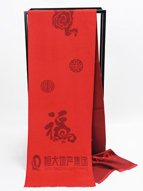 中国红定织围巾（企业形象主题)